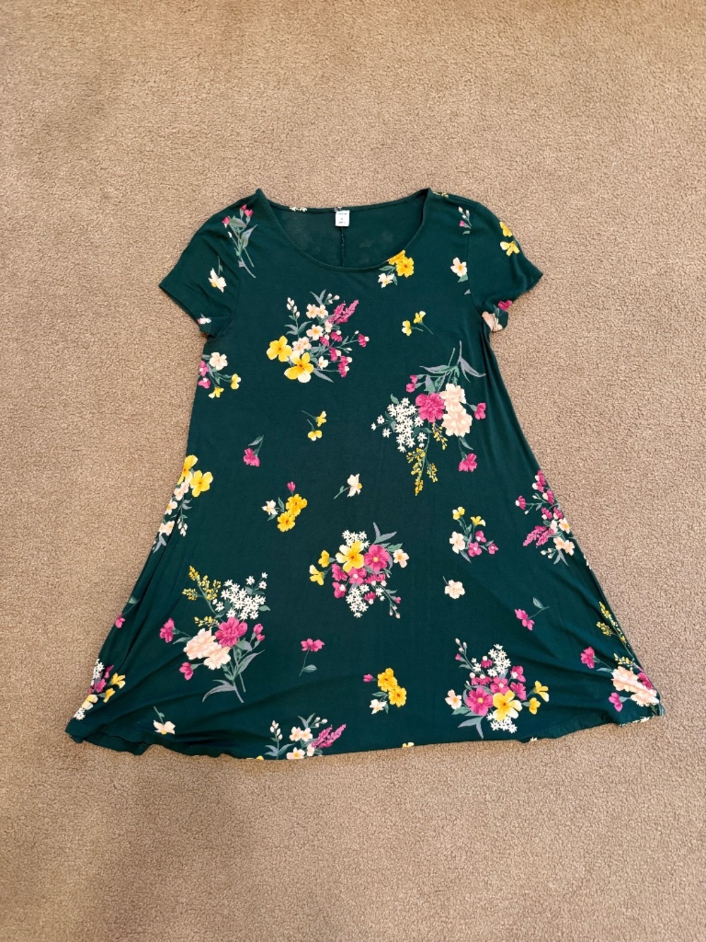 Old Navy green floral print dress size M